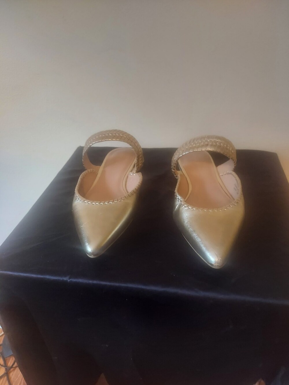 JACK ROGERS Tinsely Leather Whipstitch Pointed Toe Slide-On Mules Size 10 Used